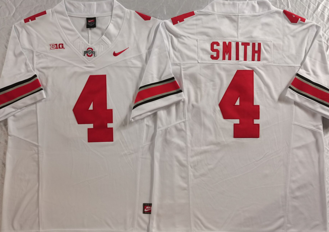 Men's Ohio State Buckeyes Jeremiah Smith #4 White Jersey